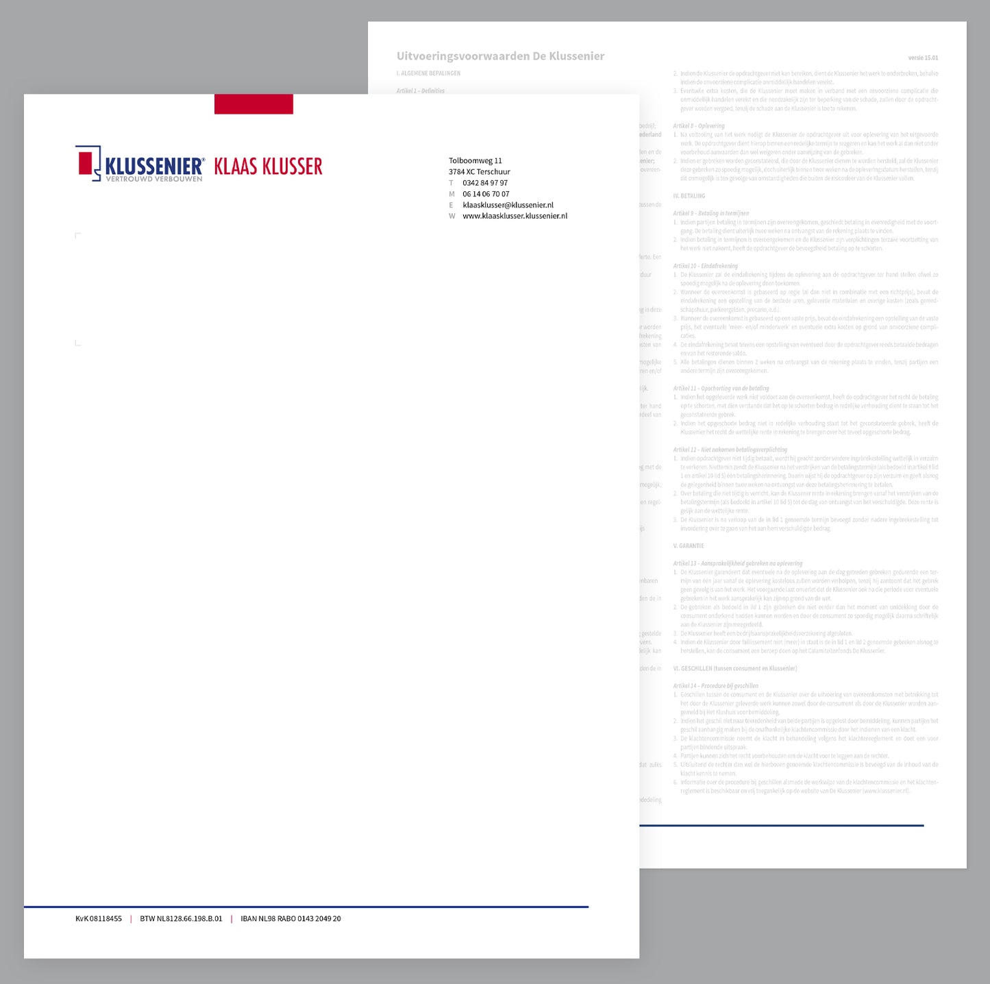 Briefpapier | Gepersonaliseerd | Met uitvoeringsvoorwarden